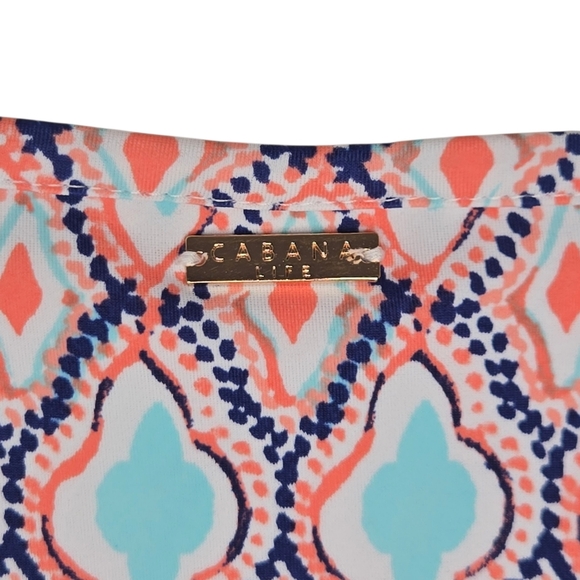 Cabana Life St. Barts Colorful Geo Print Tropical Beach Tunic Day Dress Large - Picture 5 of 9